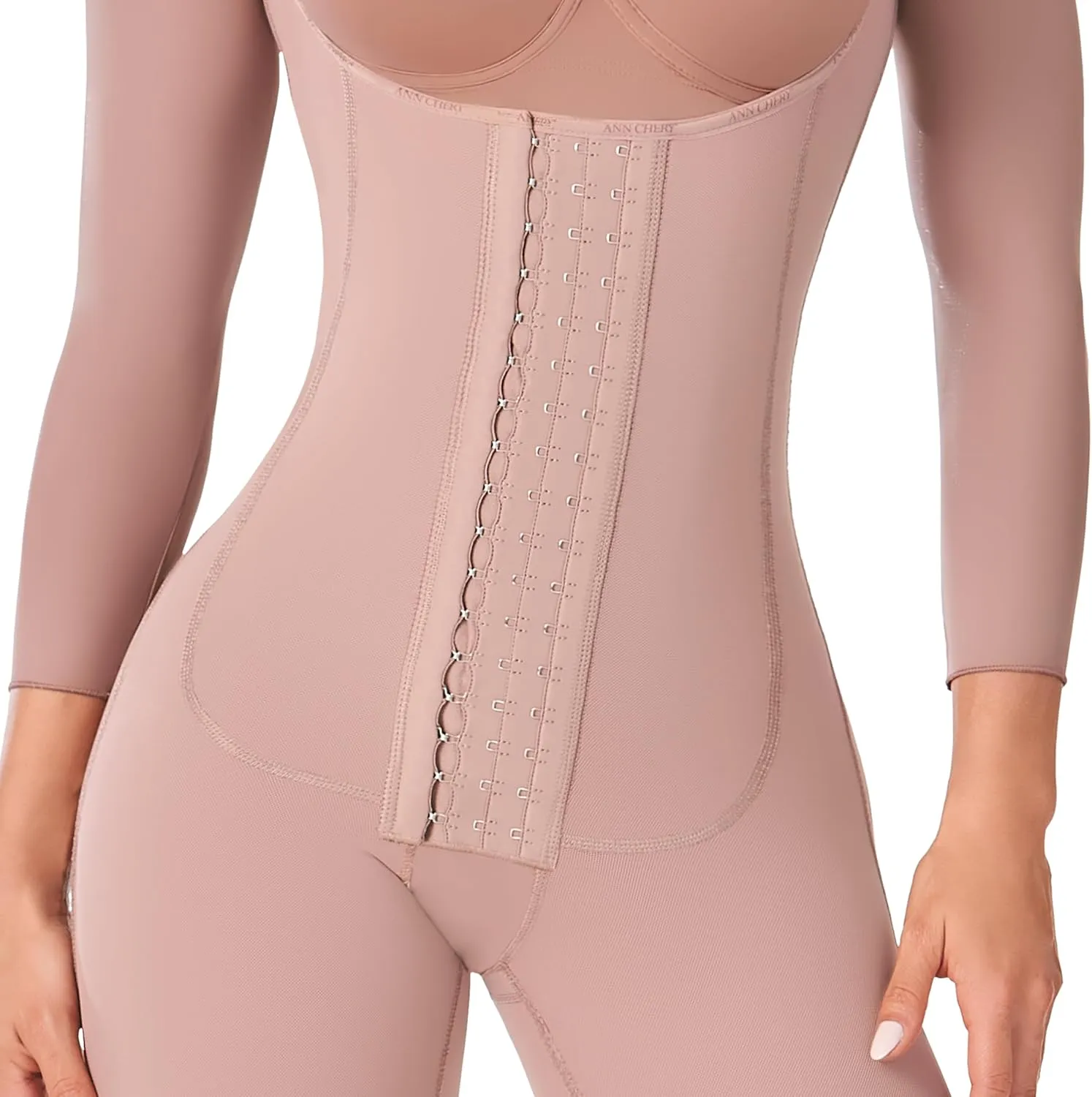 Ann Chery 5177 Open Bust Full Body Shapewear for Women | 3/4 Sleeves | Tummy Control | Waist Compression | Postsurgery Use