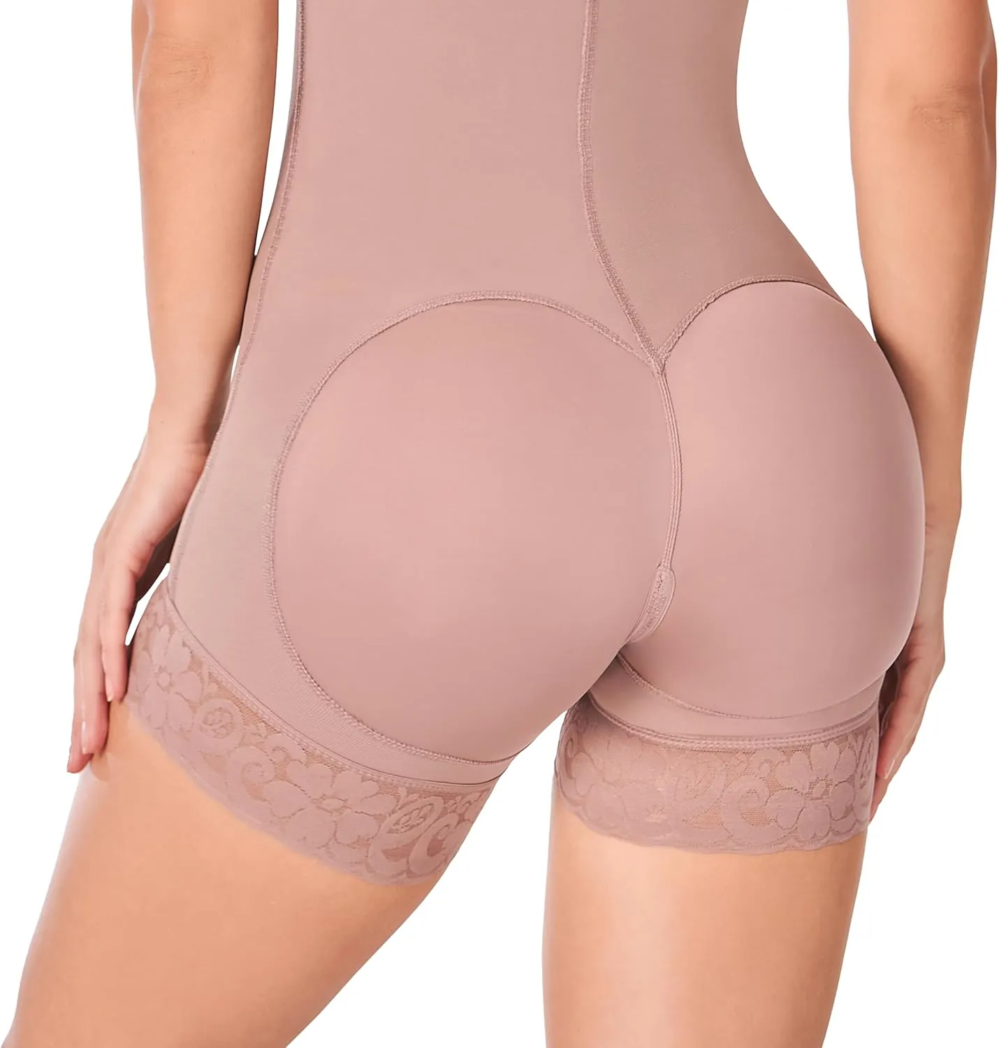 Ann Chery Shapewear Bodysuit for Women - Tummy Control, Waist Compression, and Lifting - Short Body Shaper Zipper Open Bust