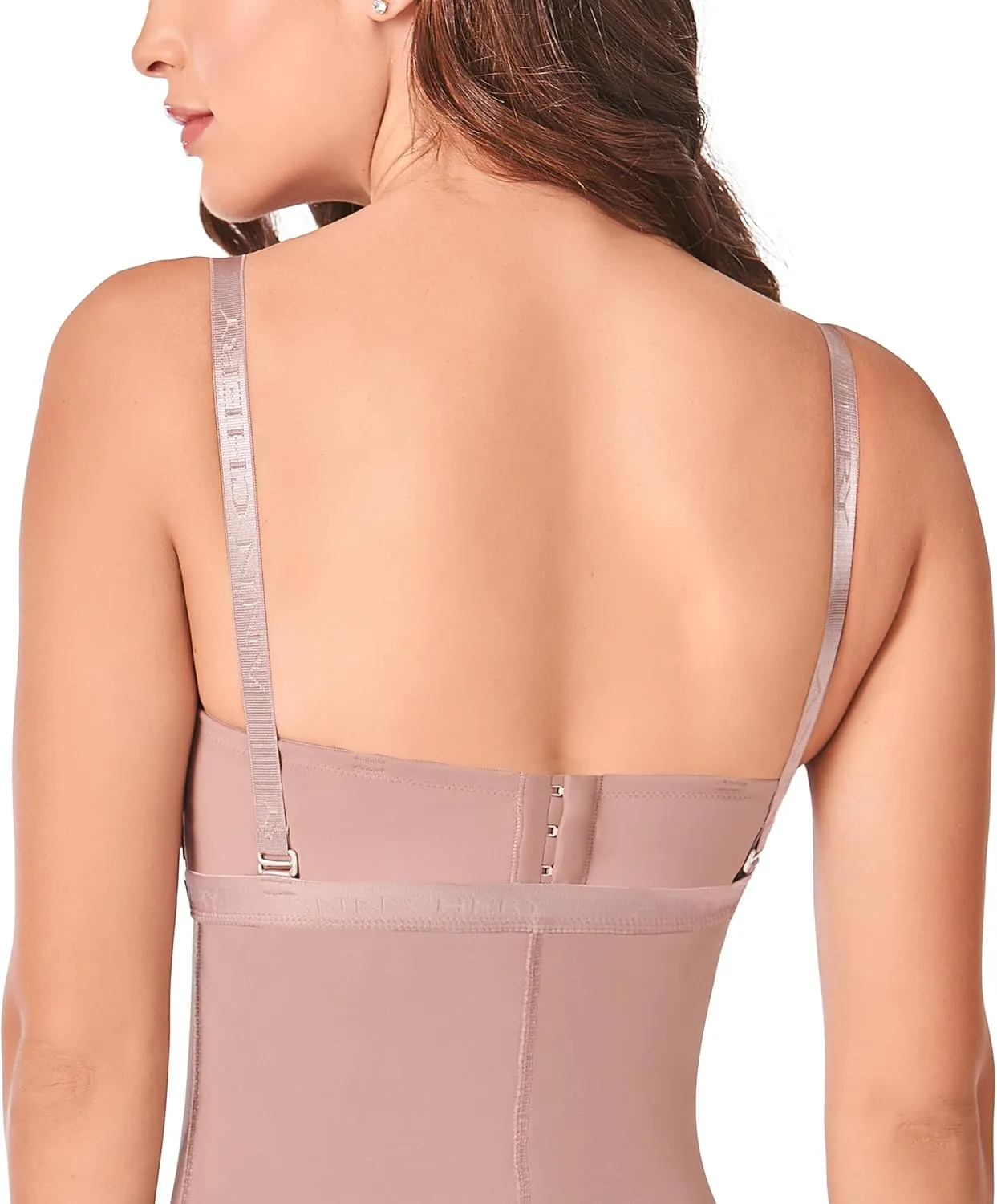 Ann Chery Shapewear Bodysuit for Women - Tummy Control, Waist Compression, and Lifting - Short Body Shaper Zipper Open Bust