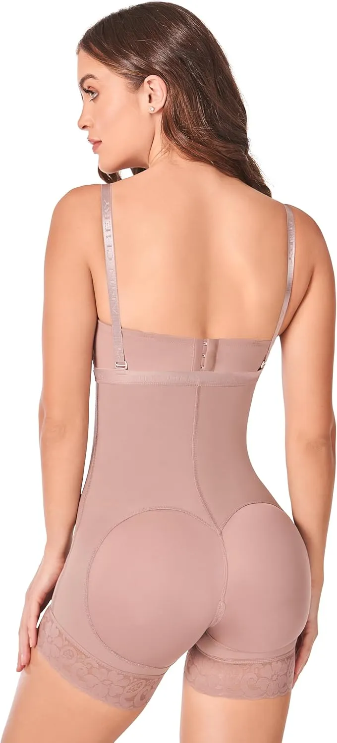 Ann Chery Shapewear Bodysuit for Women - Tummy Control, Waist Compression, and Lifting - Short Body Shaper Zipper Open Bust