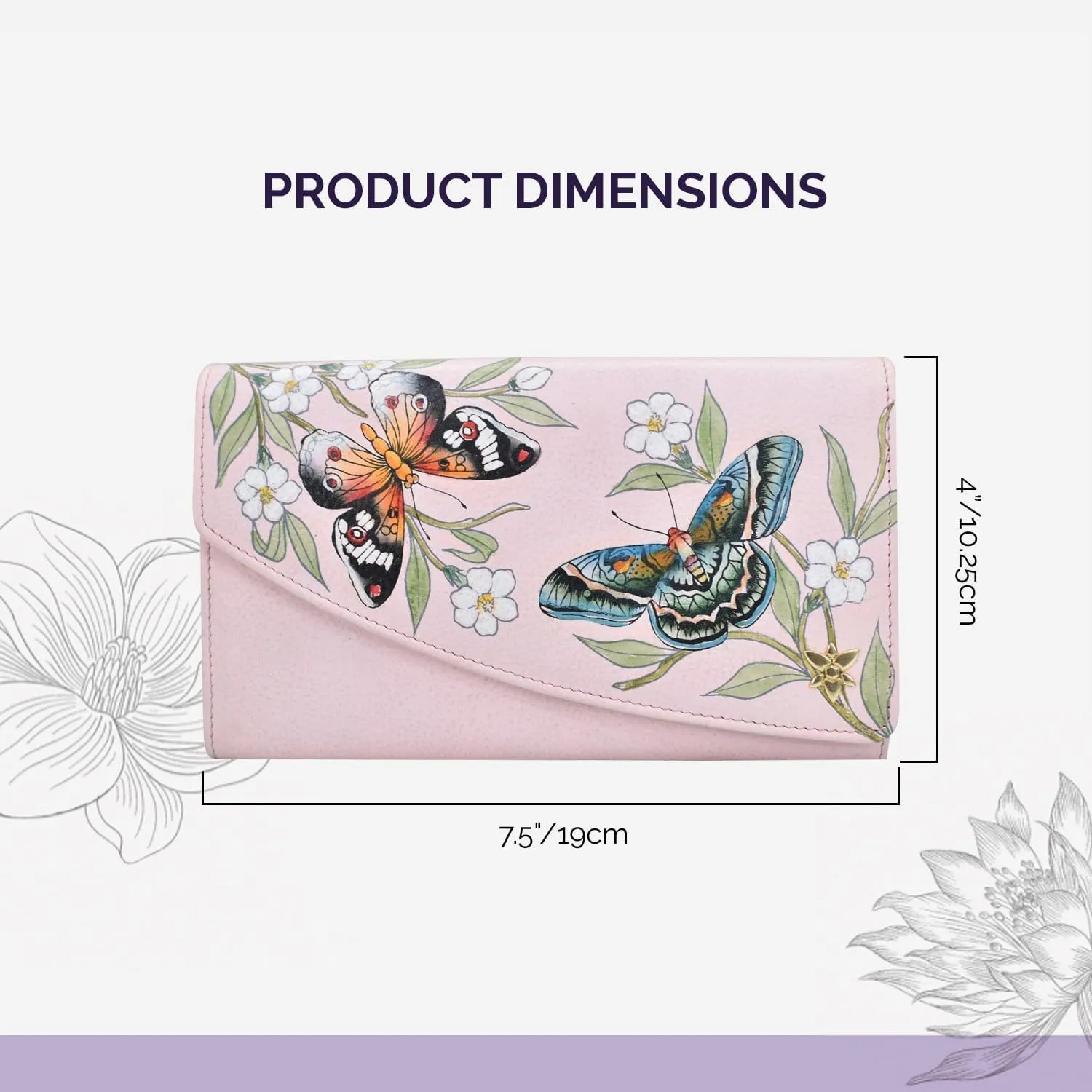 Anuschka Women’s Hand-Painted Genuine Leather RFID Blocking Accordion Flap Wallet