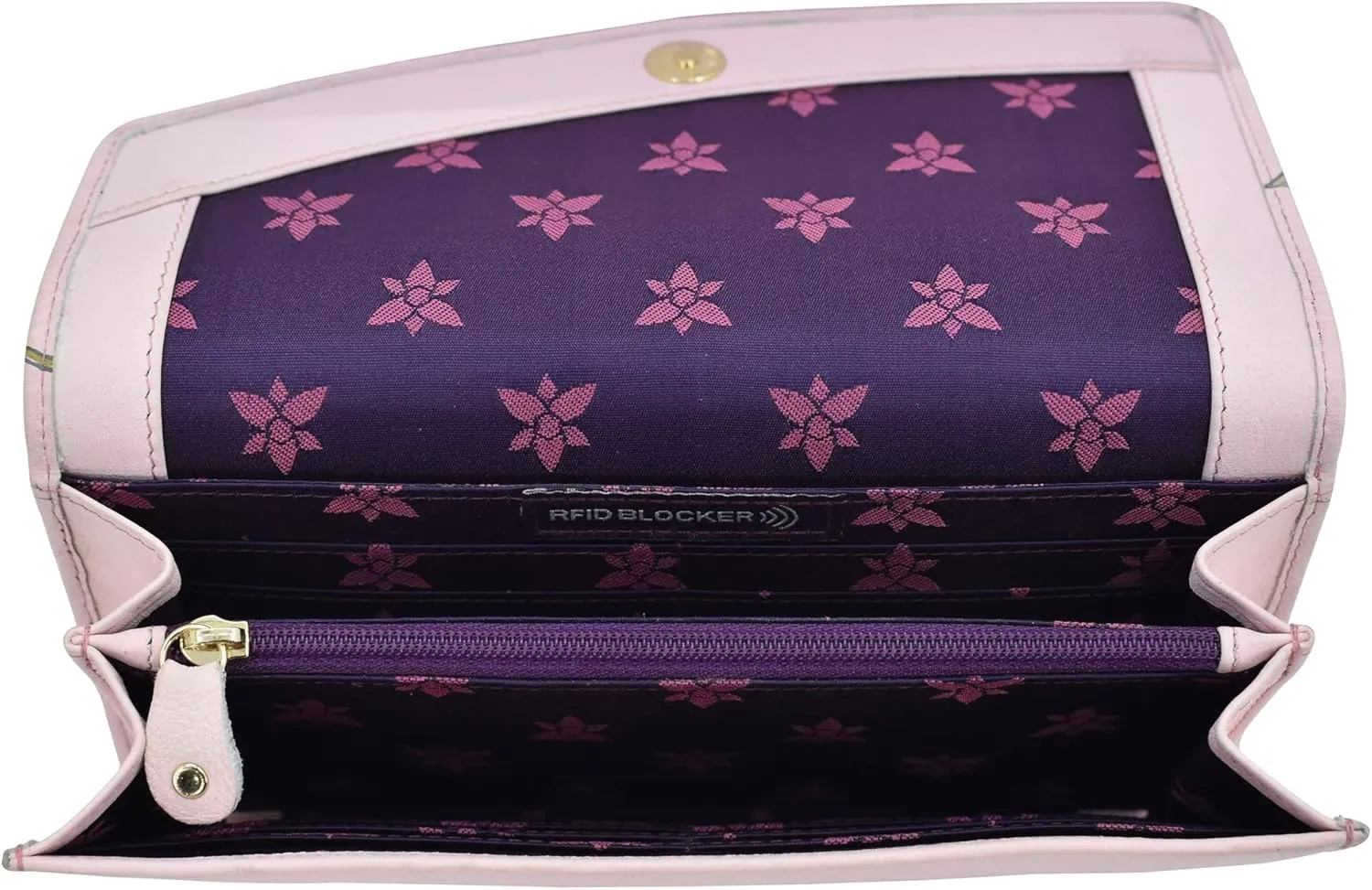 Anuschka Women’s Hand-Painted Genuine Leather RFID Blocking Accordion Flap Wallet