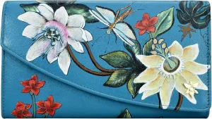 Anuschka Women’s Hand-Painted Genuine Leather RFID Blocking Accordion Flap Wallet