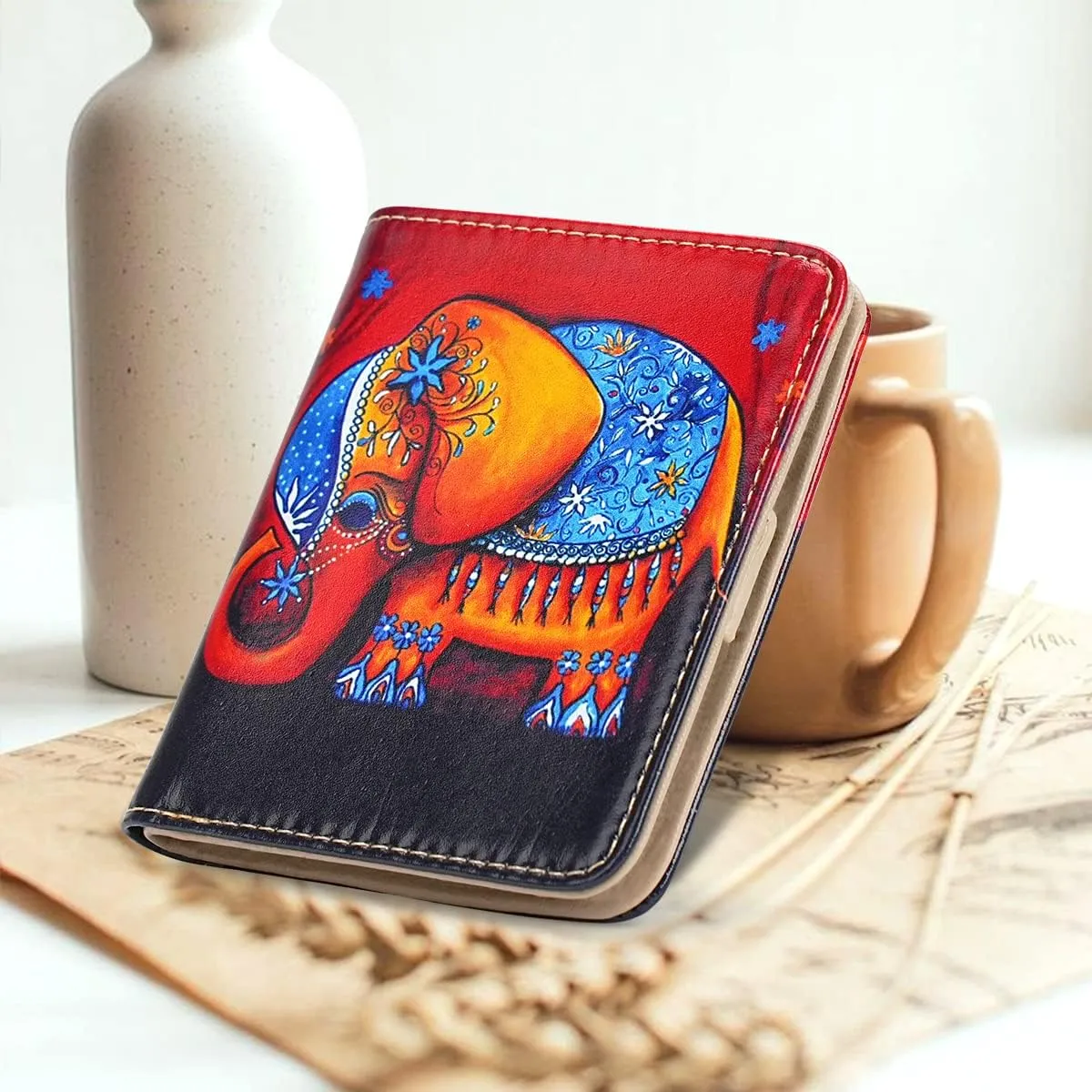 APHISON Womens Wallet, Slim Small Wallet for Women RFID Wallet Women Cartoon Microfiber Leather with ID Credit Card Holder Zipper Coin Pocket Bifold Compact Wallet Elephant