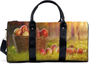 Apples in a Basket Autumn Garden Travel Duffel Bag for Woman Weekender Bag Man Tote Gym Bag Sport Gym Bag Hospital Bag for Labor and Delivery Overnight Bag Luggage Bag