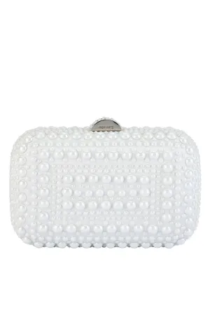 Ari Hotfix Pearl Clutch - White