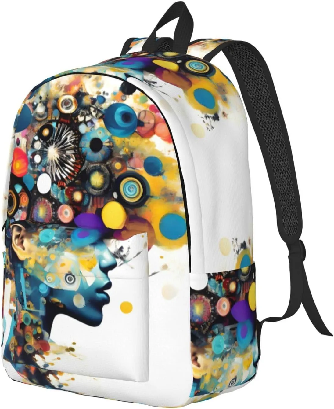Artificial Intelligence Brain Print Stylish Canvas Backpack,Travel Backpack With Pockets,For Hiking And Daily Use