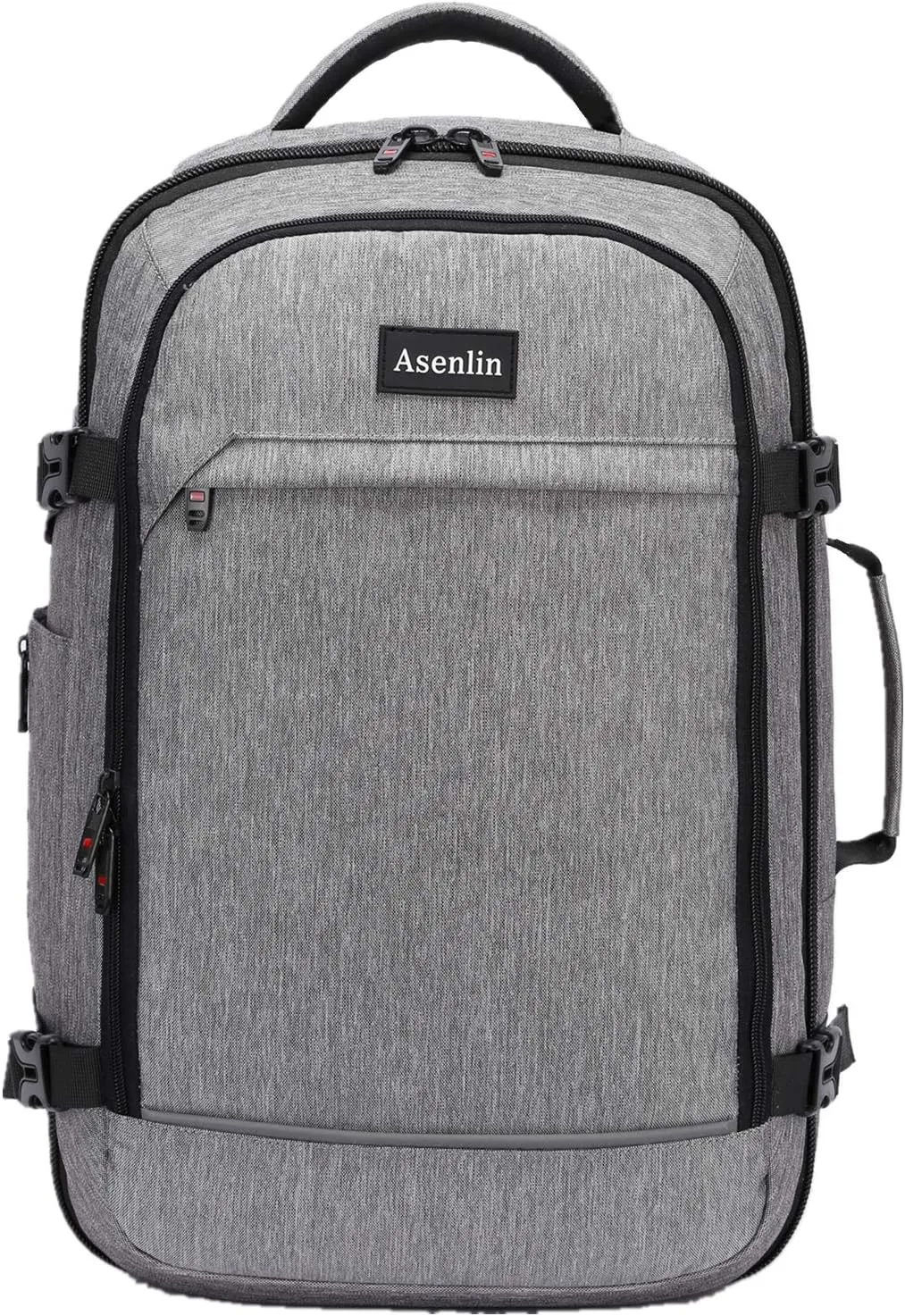 Asenlin 40L Travel Backpack for Women Men，17 Inch Laptop Backpack Flight Approved Luggage Carry On Water Resistant Computer Backpack for Weekender Overnight Large Daypack Grey