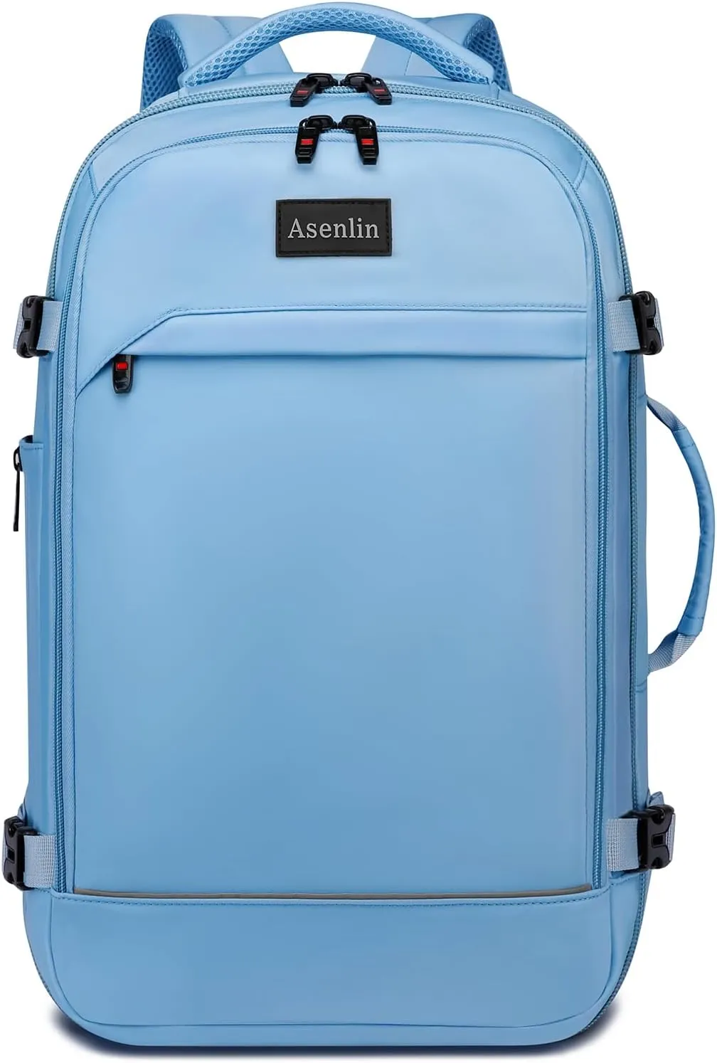 Asenlin 40L Travel Backpack for Women Men，17 Inch Laptop Backpack Flight Approved Luggage Carry On Water Resistant for Weekender Overnight Large Daypack Light Blue