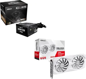 ASRock AMD Radeon RX 6600 Challenger White 8GB GDDR6 128-bit Grahipcs Card and 80  Bronze Power Supply 550W ATX 2.52