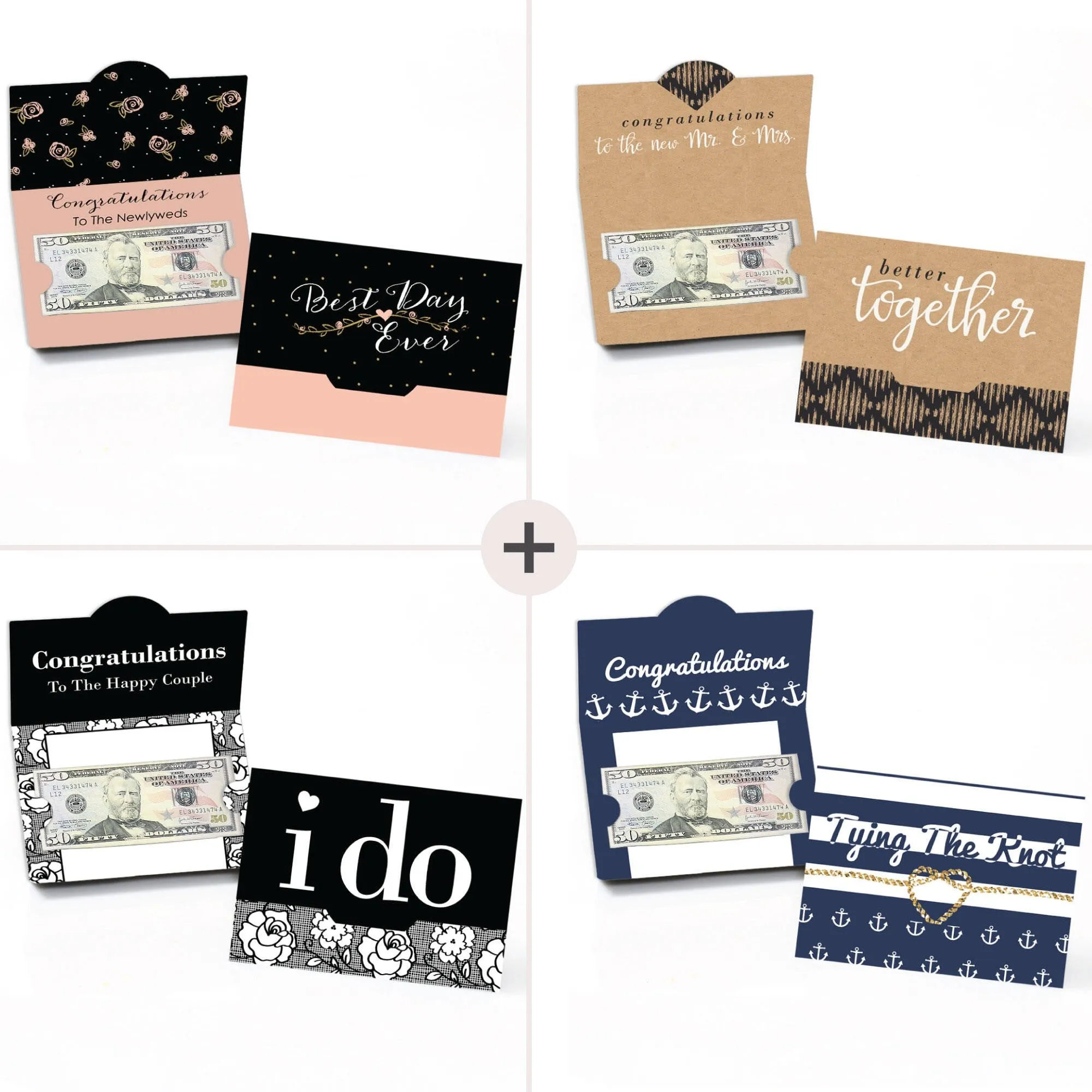 Assorted Wedding Cards - Set of 8 Wedding Money And Gift Card Holders