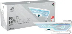 ASUS ROG Herculx Graphics Card Holder White Edition (Tool-Free Design, Included Spirit Level, Solid zinc Alloy, 72-128mm, Aura Sync)