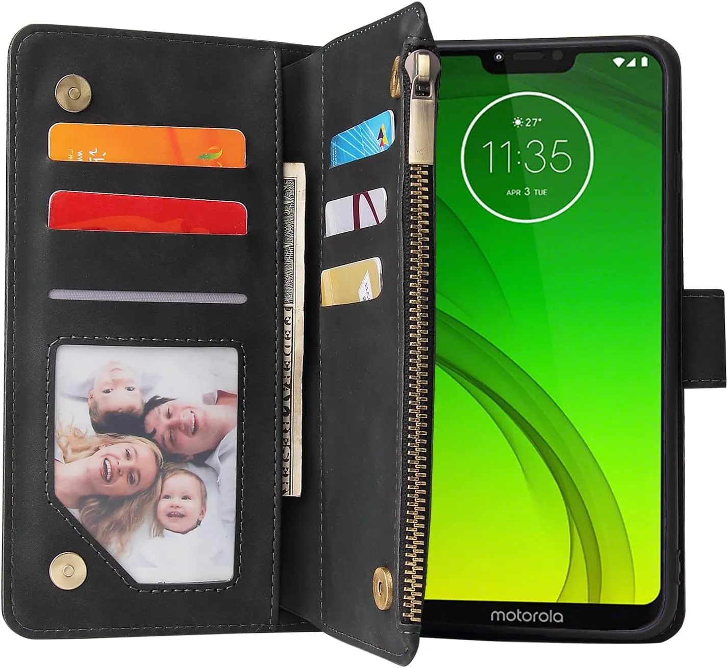 Asuwish Compatible with Moto G7 Power/MotoG7 Supra/Moto7 Optimo Max Wallet Case Tempered Glass Screen Protector and Card Holder Cell Phone Cases for Motorola MotoG7Power G 7 7G G7Power 7th Gen Black