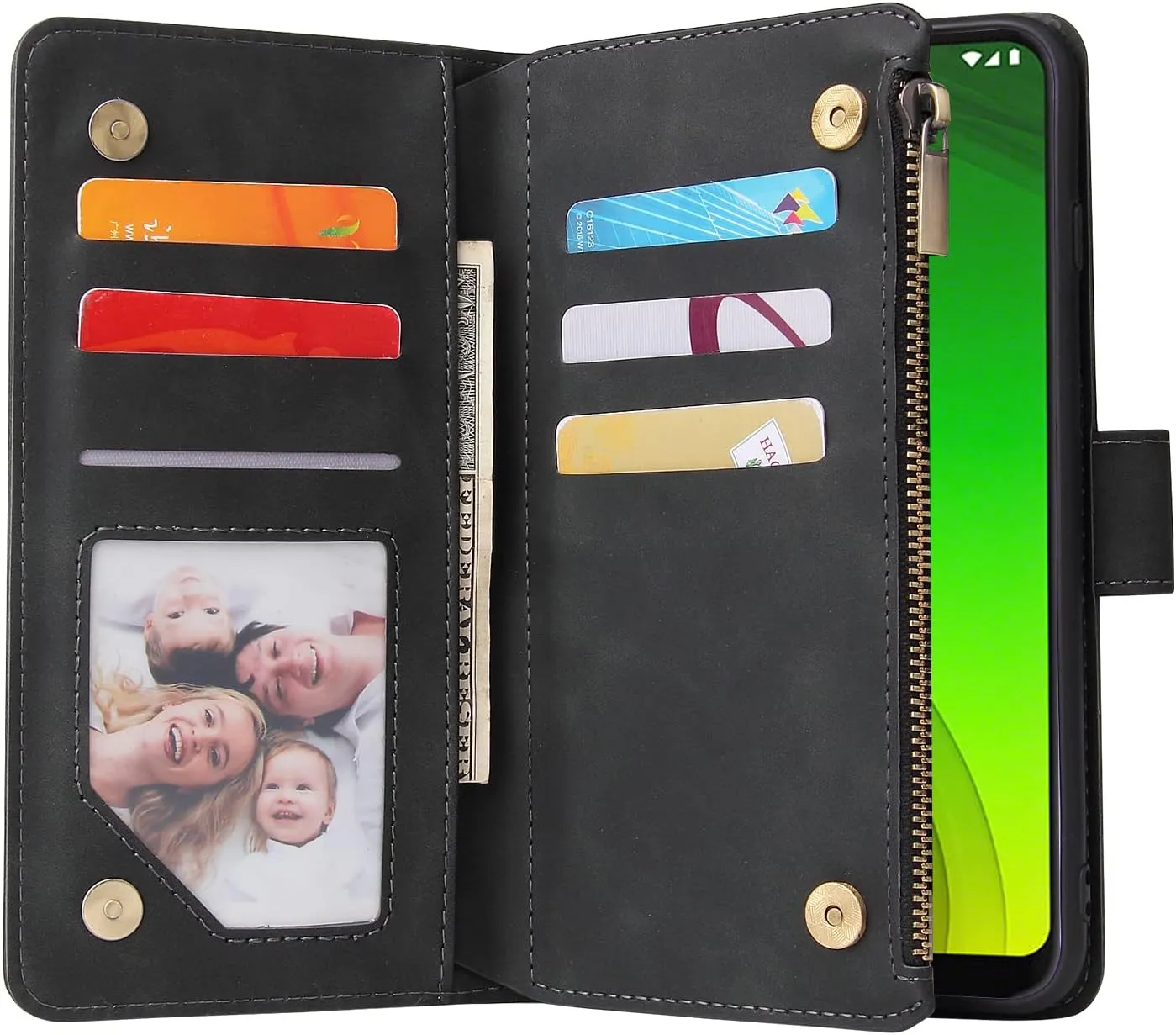 Asuwish Compatible with Moto G7 Power/MotoG7 Supra/Moto7 Optimo Max Wallet Case Tempered Glass Screen Protector and Card Holder Cell Phone Cases for Motorola MotoG7Power G 7 7G G7Power 7th Gen Black