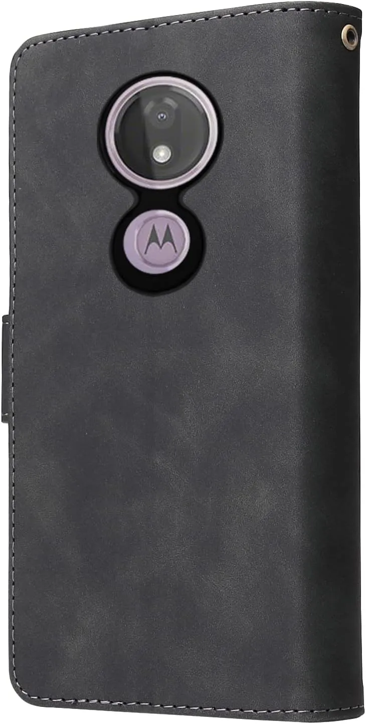 Asuwish Compatible with Moto G7 Power/MotoG7 Supra/Moto7 Optimo Max Wallet Case Tempered Glass Screen Protector and Card Holder Cell Phone Cases for Motorola MotoG7Power G 7 7G G7Power 7th Gen Black