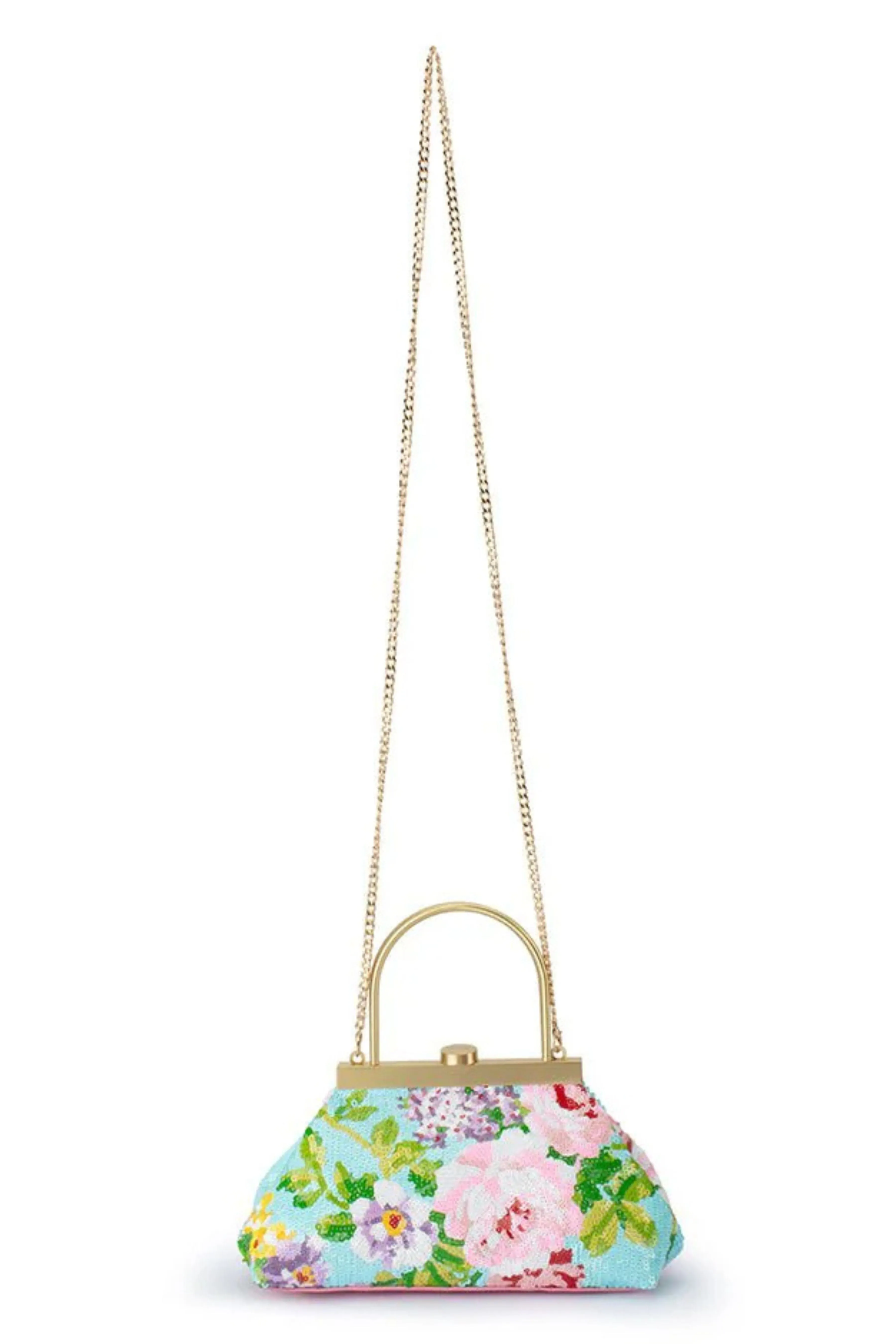 Audrey Sequin Top Handle Bag - Aqua