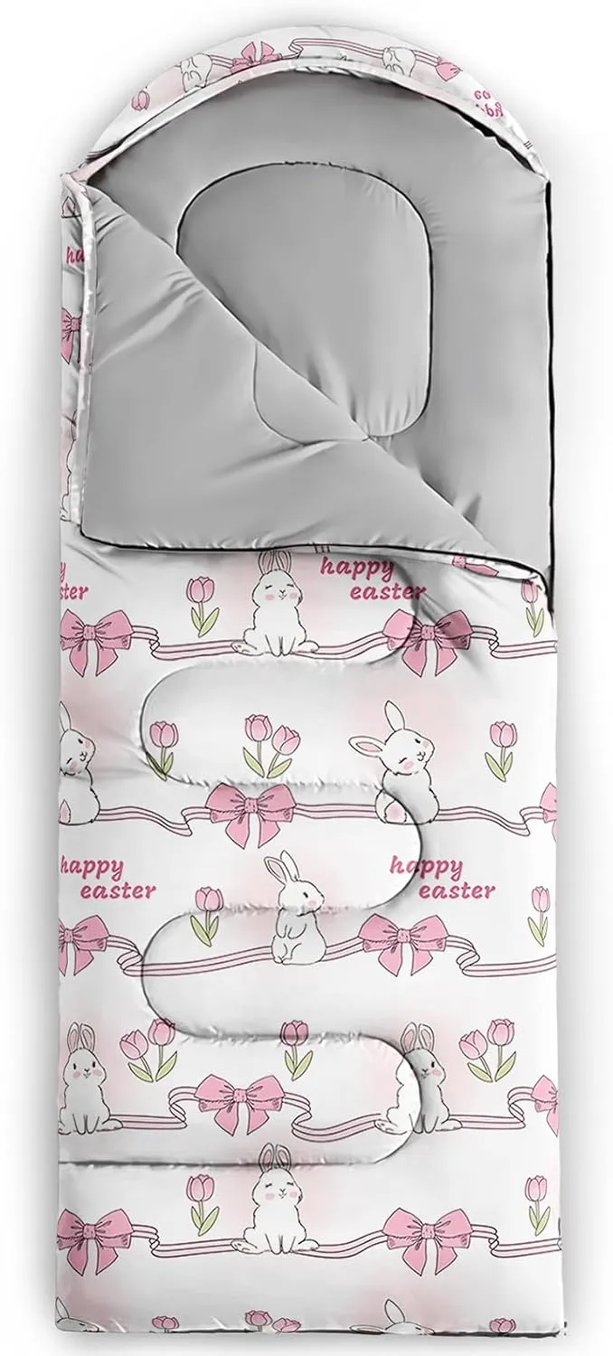 Axolotl Moon and Stars Sleeping Bag for Adults,Black White Waterproof Lightweight Camping Bag,3 Season Warm and Cool Weather Backpacking Bag for Women Men,Traveling and Outdoors Camping Gear Equipment
