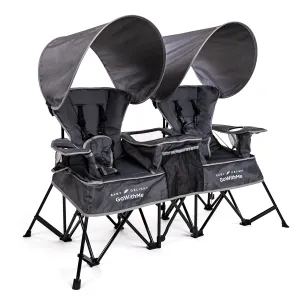 Baby Delight Go with Me Duo Deluxe Portable Chair | for Kids | Double Seat | Indoor and Outdoor | Grey