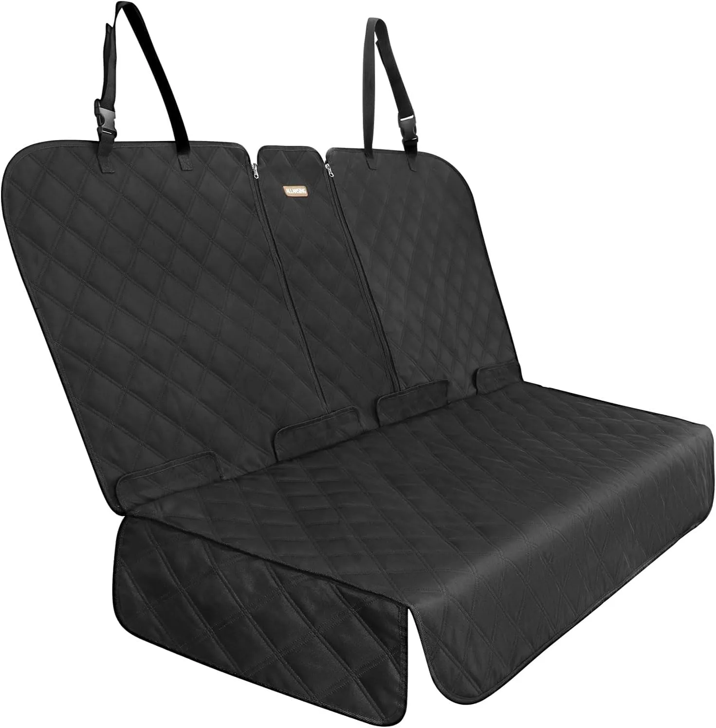 Back Seat Cover 60/40 Split Bench for Cars,Trucks,SUVs - Waterproof Easy Cleanup Car Seat Protector Great for Messy Kids and Drooling Pet Dogs(Black)