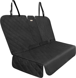 Back Seat Cover 60/40 Split Bench for Cars,Trucks,SUVs - Waterproof Easy Cleanup Car Seat Protector Great for Messy Kids and Drooling Pet Dogs(Black)