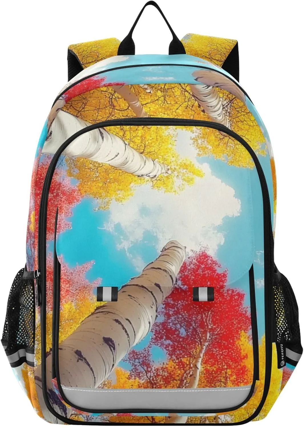Backpack Colorful Birch Trees Travel Laptop Daypack Shoulder Bag Book Bag Daypack with Reflective Strip 12.9 ×17.7 In