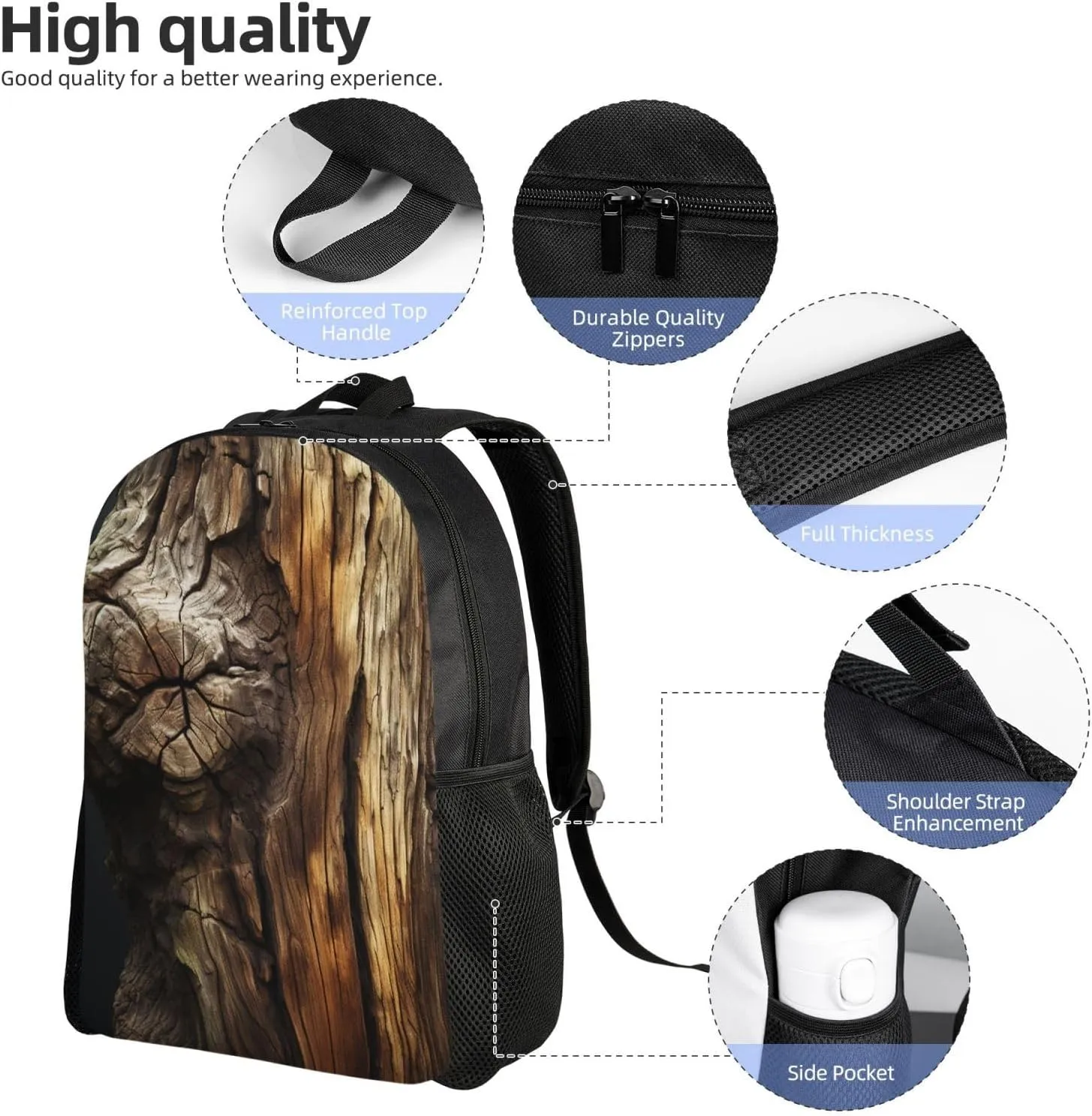 Backpack for Men Women 16.1 Inch Laptop Backpack Tree Trunk Daypack Laptop Bag for Travel