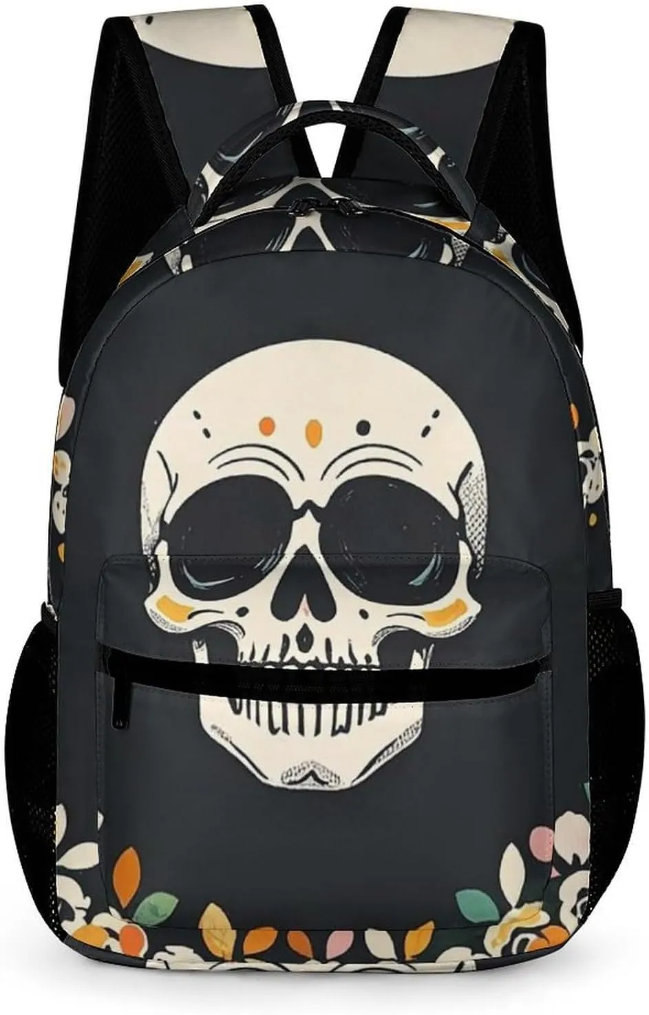 Backpack for Women Men A Wreath Surrounds The Skeleton Computer Bag 17 In Laptop Backpack Travel Rucksack Casual Dayback
