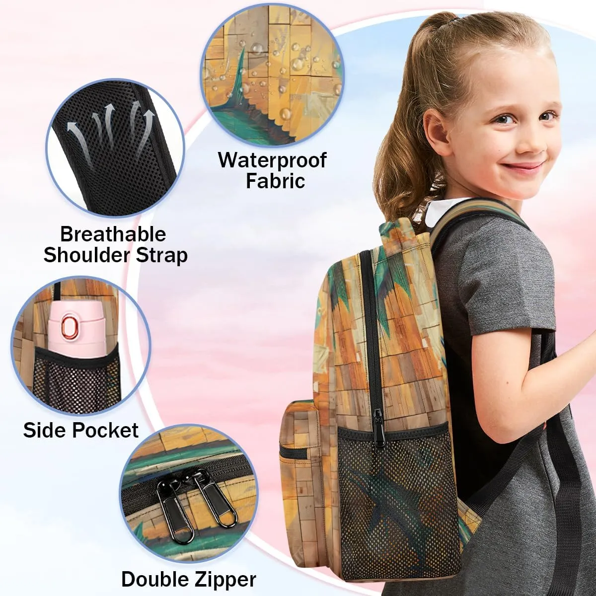 Backpack for Women Men, Waterproof Ocean Animal Casual Back Packs, Lightweight Swordfish Daypack Bags for Travel Camping Work
