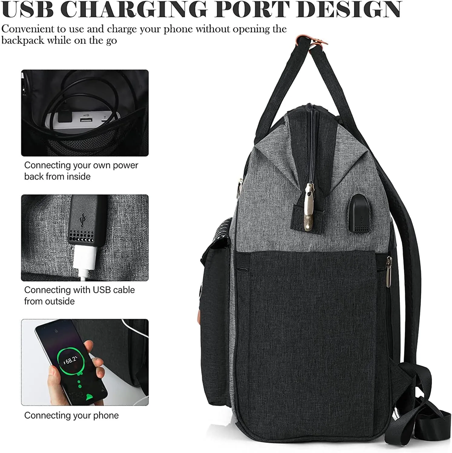 Backpack for Women,15.6 Inch College School Backpack with USB Charging Port, Water Resistant Laptop Computer Backpack Gifts for Women