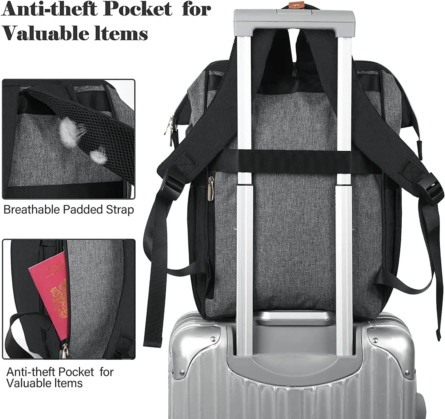 Backpack for Women,15.6 Inch College School Backpack with USB Charging Port, Water Resistant Laptop Computer Backpack Gifts for Women