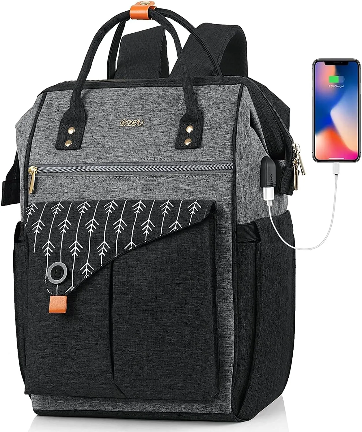 Backpack for Women,15.6 Inch College School Backpack with USB Charging Port, Water Resistant Laptop Computer Backpack Gifts for Women