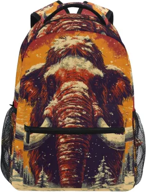 Backpack Mammoth Winter Wonderland for Women Men Laptop Travel Backpack Book Bag Daypack 11.4 ×16 In