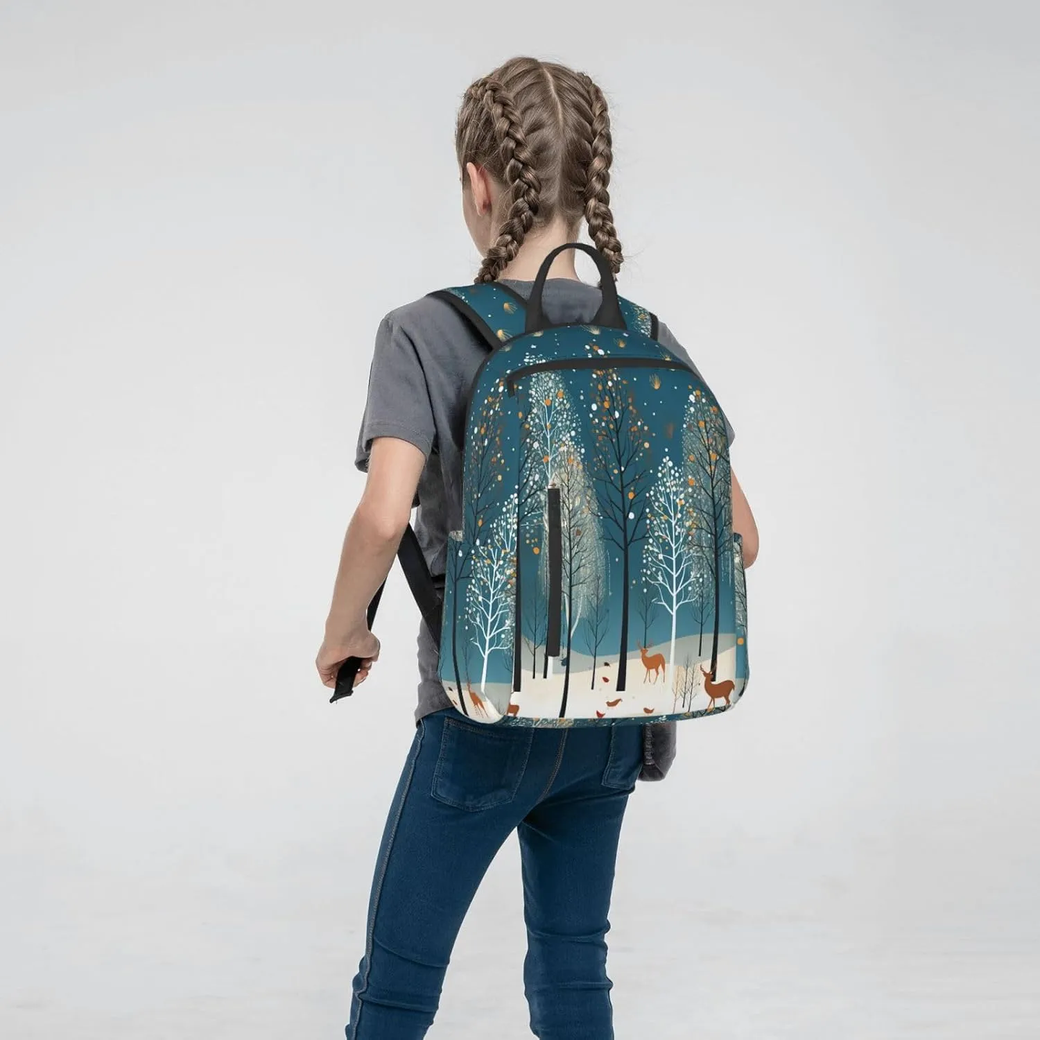 Backpack Merry Christmas Birch Tree Travel Casual Laptop Backpack Adjustable Hiking Daypack for Men Women