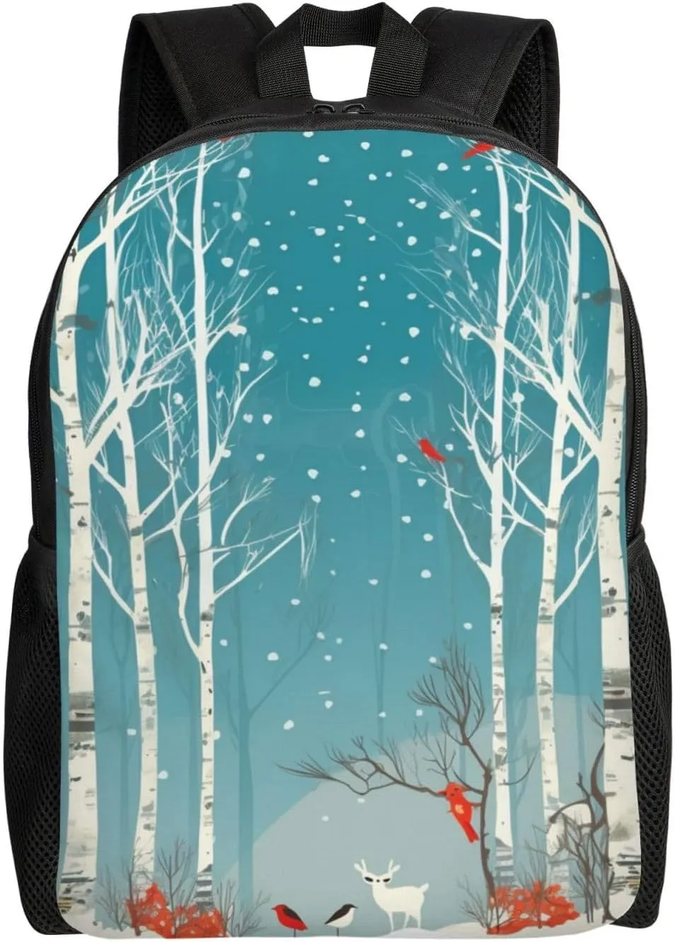 Backpack Merry Christmas Birch Tree Travel Casual Laptop Backpack Waterproof Hiking Daypack For Men Women