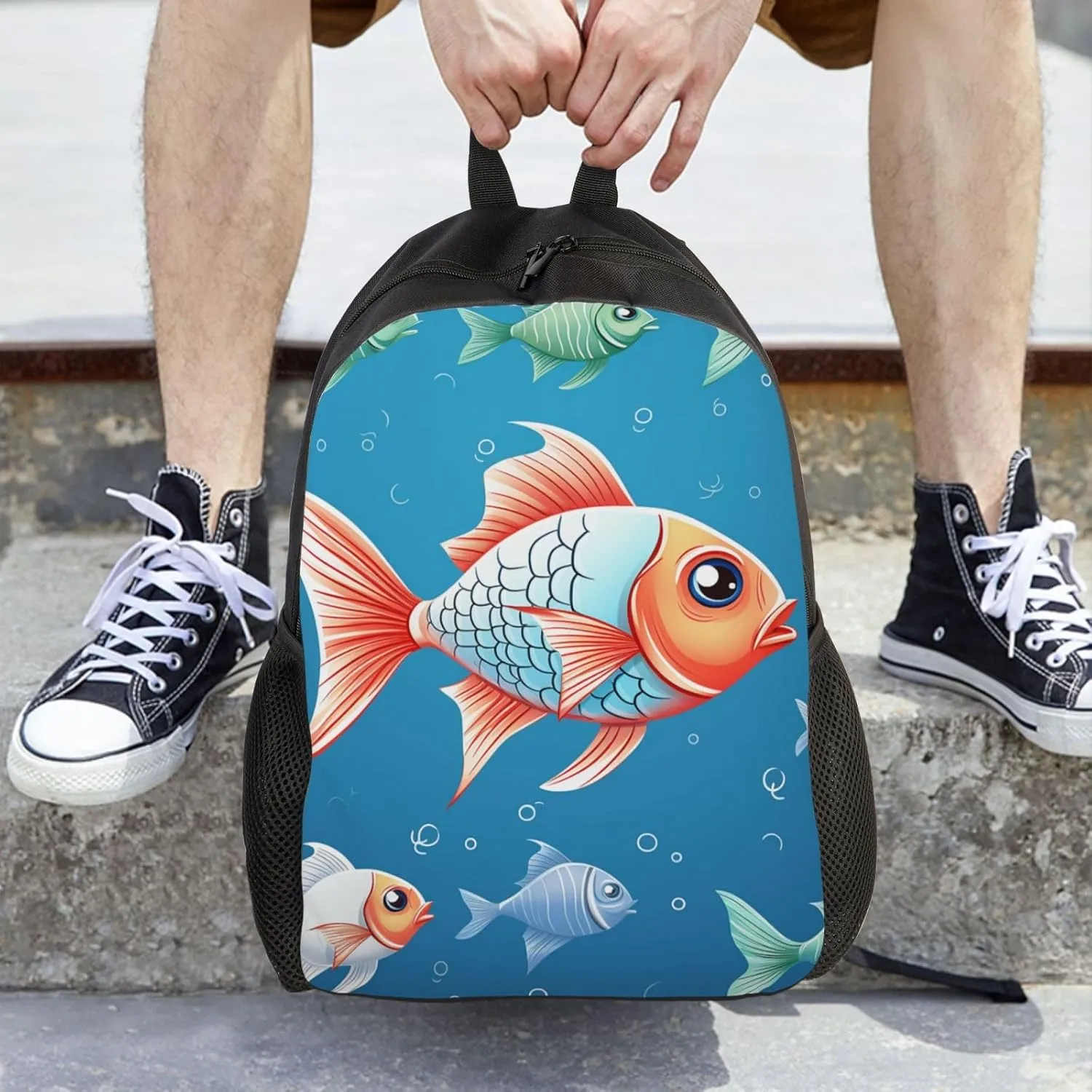 Backpack Ornamental Fish Travel Casual Laptop Backpack Waterproof Hiking Daypack For Men Women
