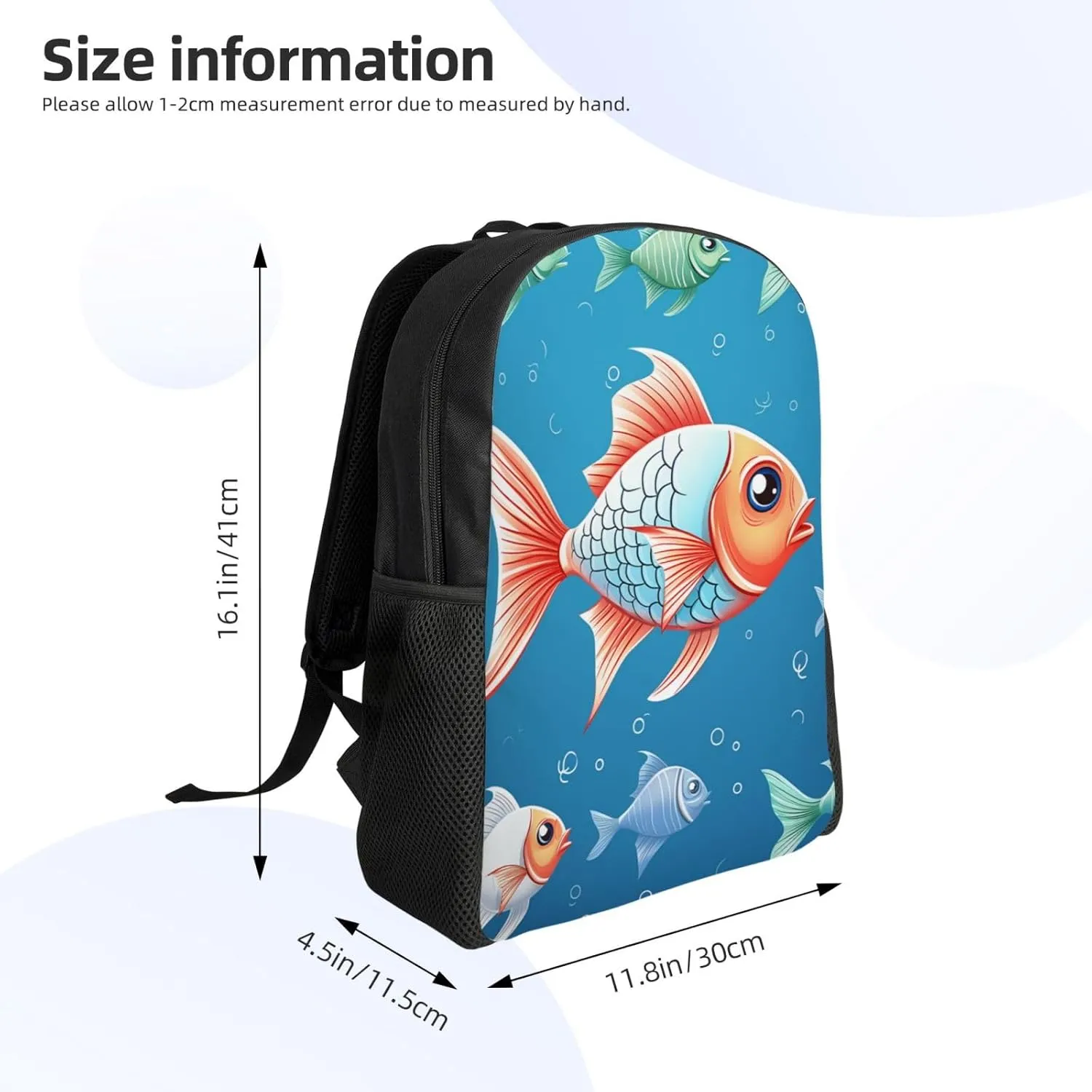 Backpack Ornamental Fish Travel Casual Laptop Backpack Waterproof Hiking Daypack For Men Women