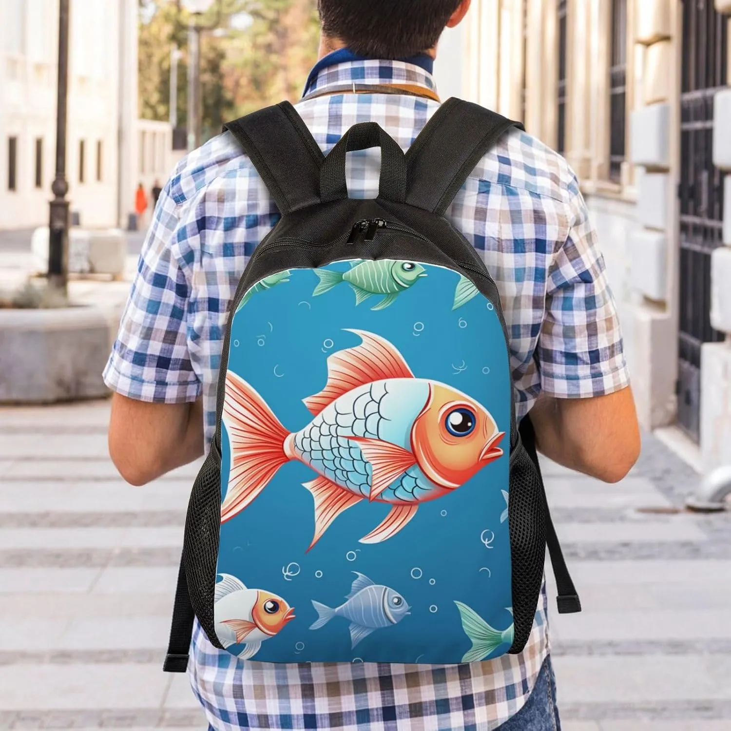 Backpack Ornamental Fish Travel Casual Laptop Backpack Waterproof Hiking Daypack For Men Women