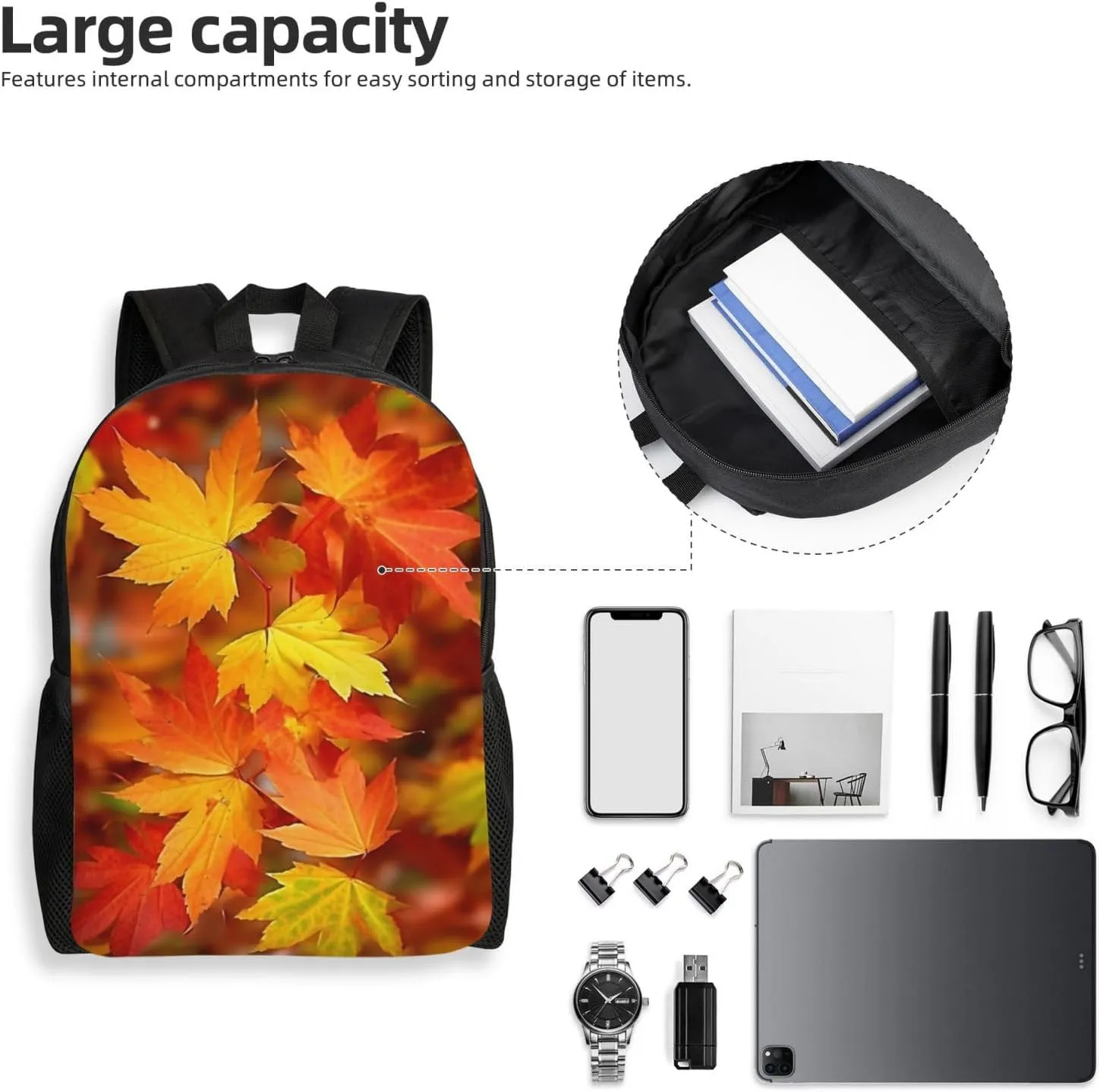 Backpack Travel Laptop Backpack For Men Women Lightweight Rucksack Autumn Leaves Of Maple Casual Daypack