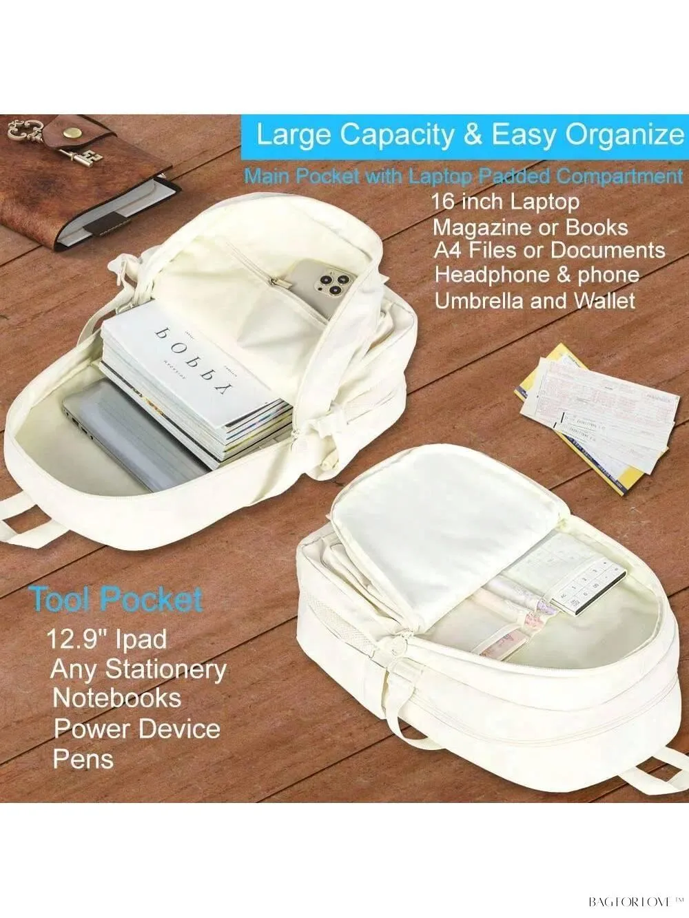 BagForLove - College Essential Water Resistant Bookbag