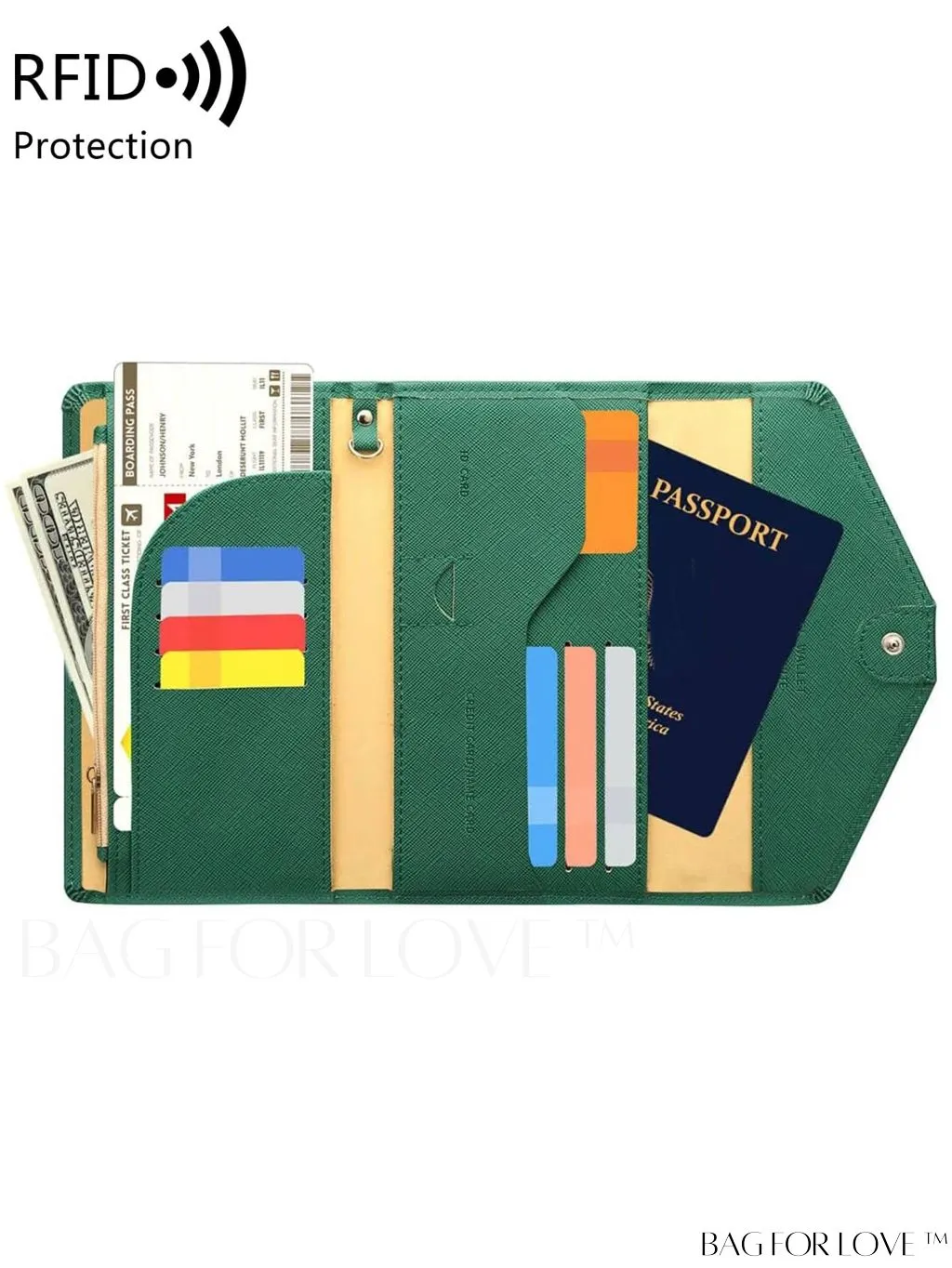 BagForLove - RFID Blocking Passport Holder: The Essential Travel Wallet & Document Organizer