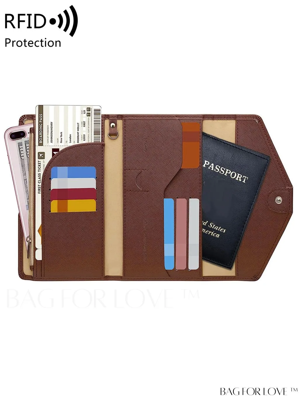 BagForLove - RFID Blocking Passport Holder: The Essential Travel Wallet & Document Organizer