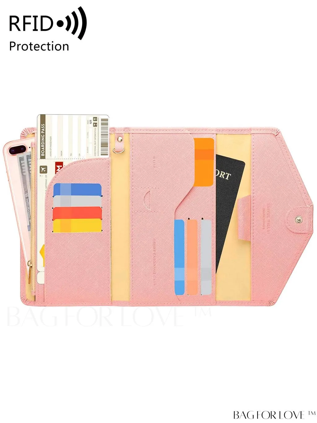 BagForLove - RFID Blocking Passport Holder: The Essential Travel Wallet & Document Organizer