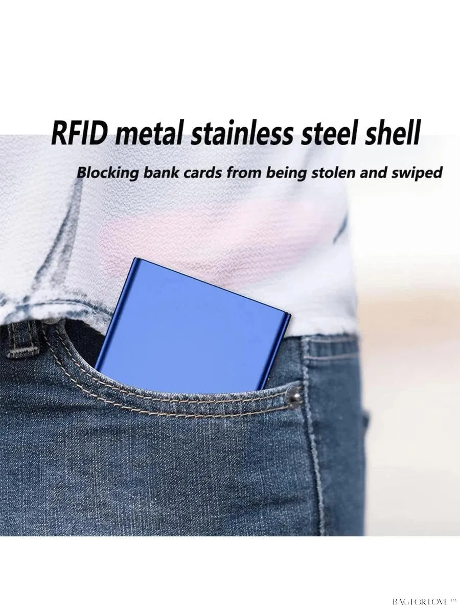 BagForLove - Slim Wallet Essential - Metal ID Card Holder and RFID Shield