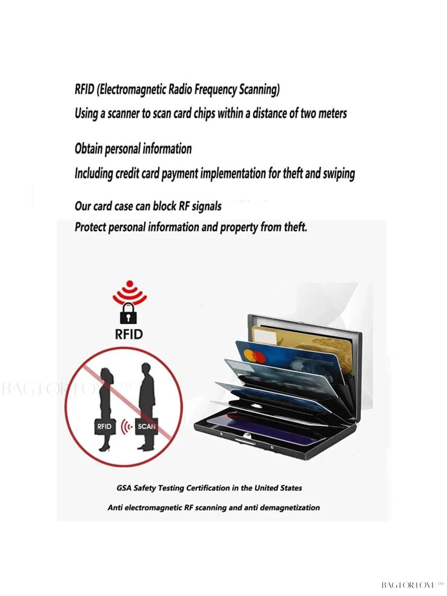 BagForLove - Slim Wallet Essential - Metal ID Card Holder and RFID Shield