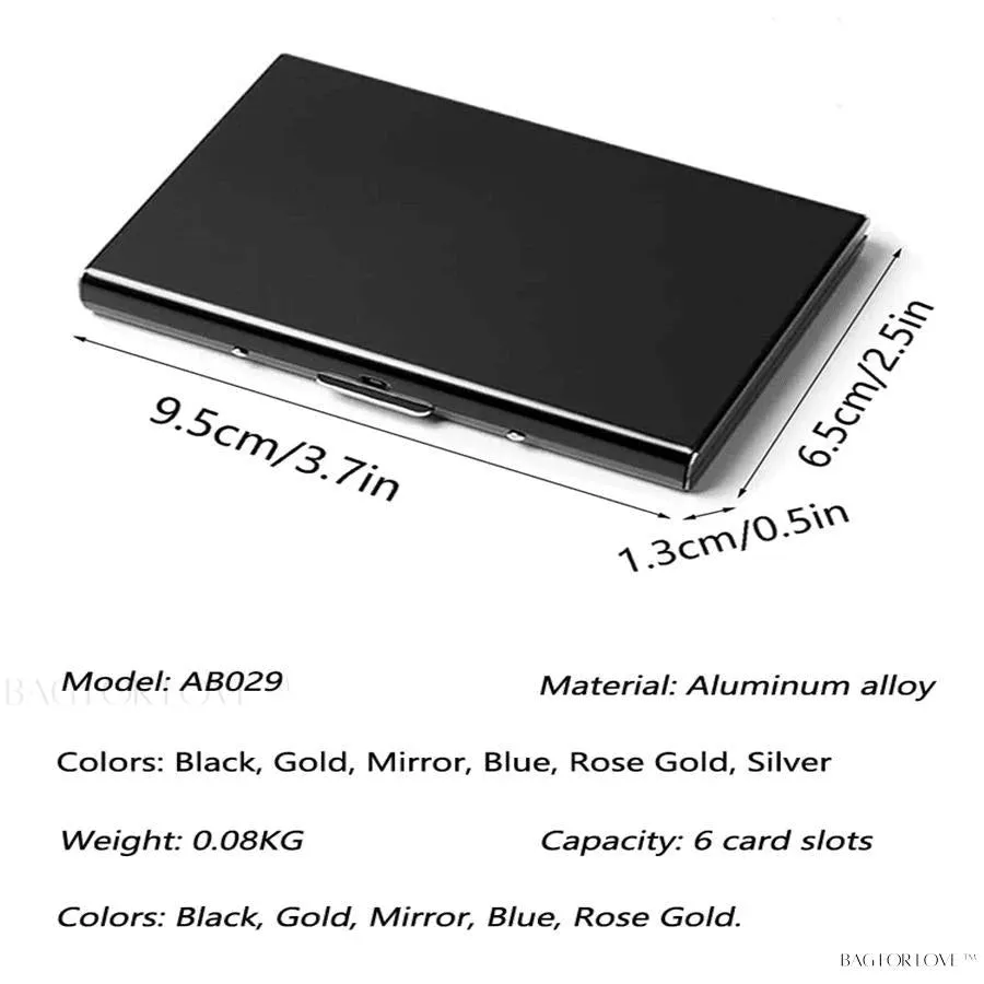 BagForLove - Slim Wallet Essential - Metal ID Card Holder and RFID Shield