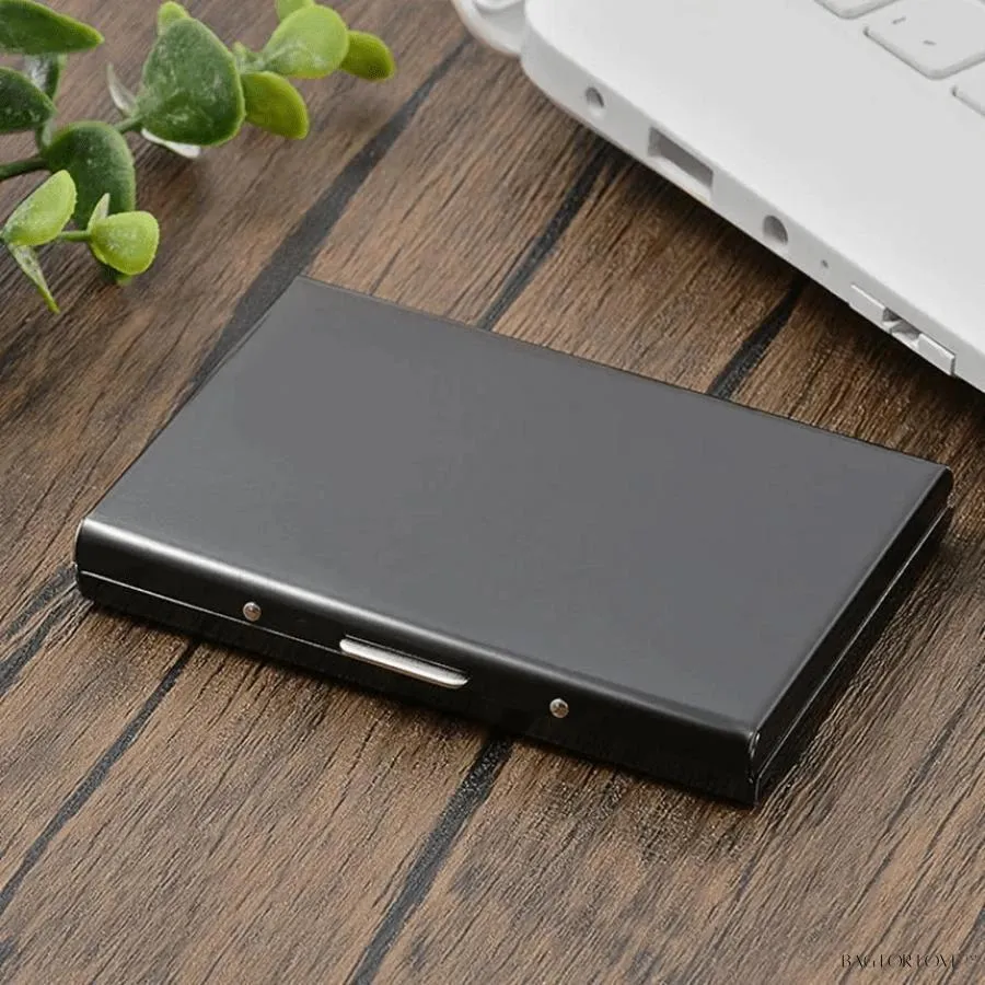 BagForLove - Slim Wallet Essential - Metal ID Card Holder and RFID Shield