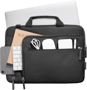 BAGSMART 13-14 Inch Laptop Case Bag, Protective Laptop Sleeve with Multiple Compartments for MacBook Air/Pro 13.3 Inch, Lightweight Water Resistant Laptop Bag for Men Fitted with Dell HP Lenovo, Black