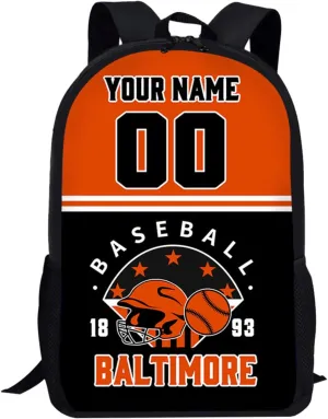 Baltimore Backpack Custom 17Inch Shoulder Bag Gift for Men Women Boy Girl Personalized Name Number Laptop Travel Bag