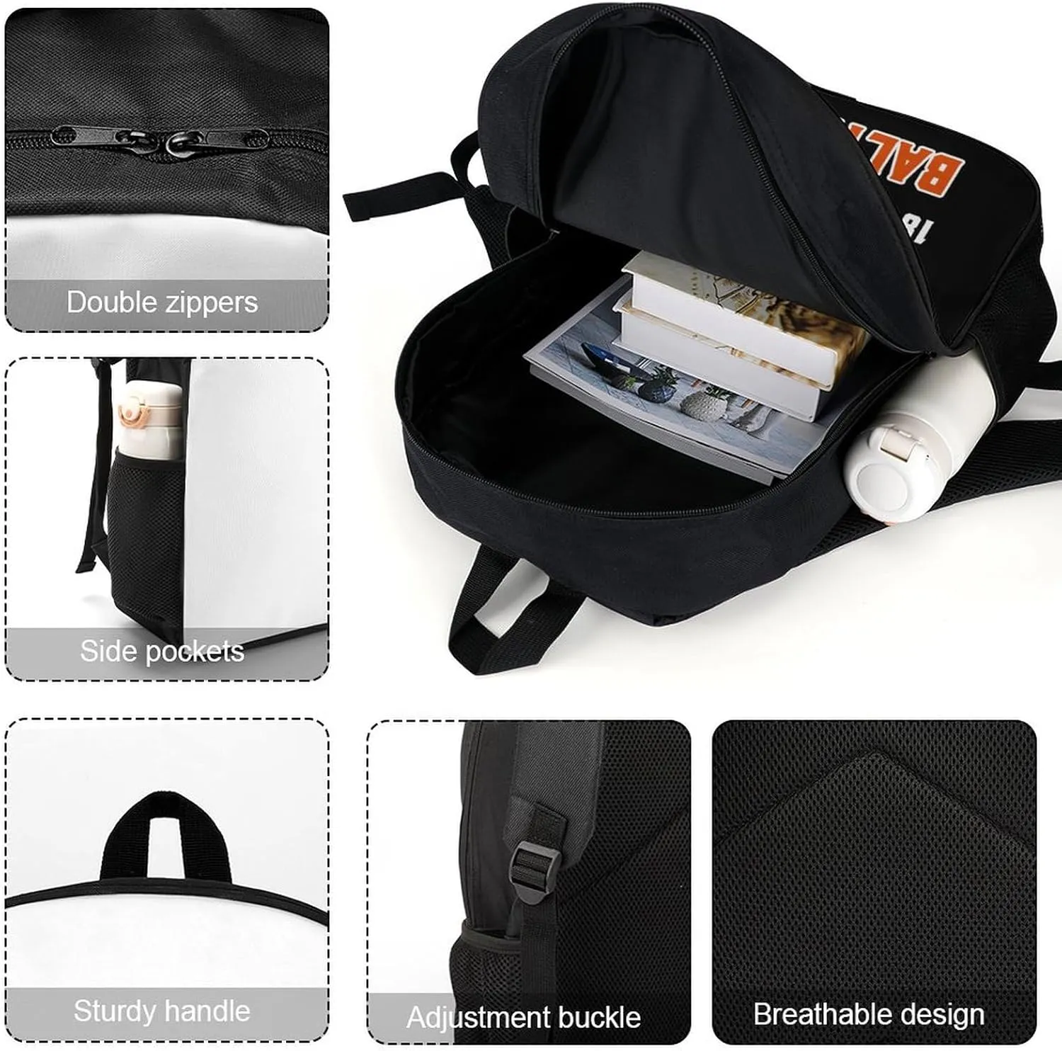 Baltimore Backpack Custom 17Inch Shoulder Bag Gift for Men Women Boy Girl Personalized Name Number Laptop Travel Bag