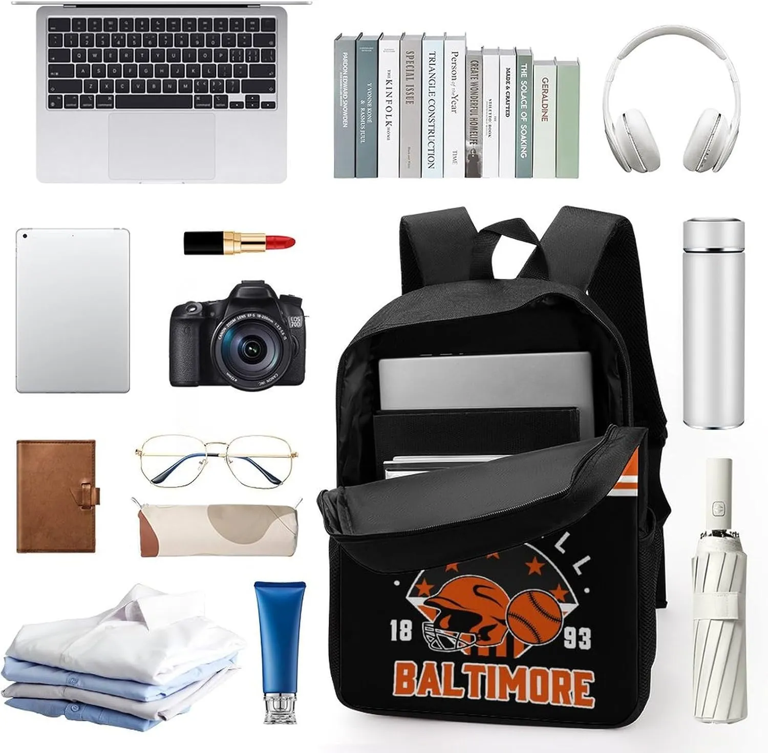 Baltimore Backpack Custom 17Inch Shoulder Bag Gift for Men Women Boy Girl Personalized Name Number Laptop Travel Bag